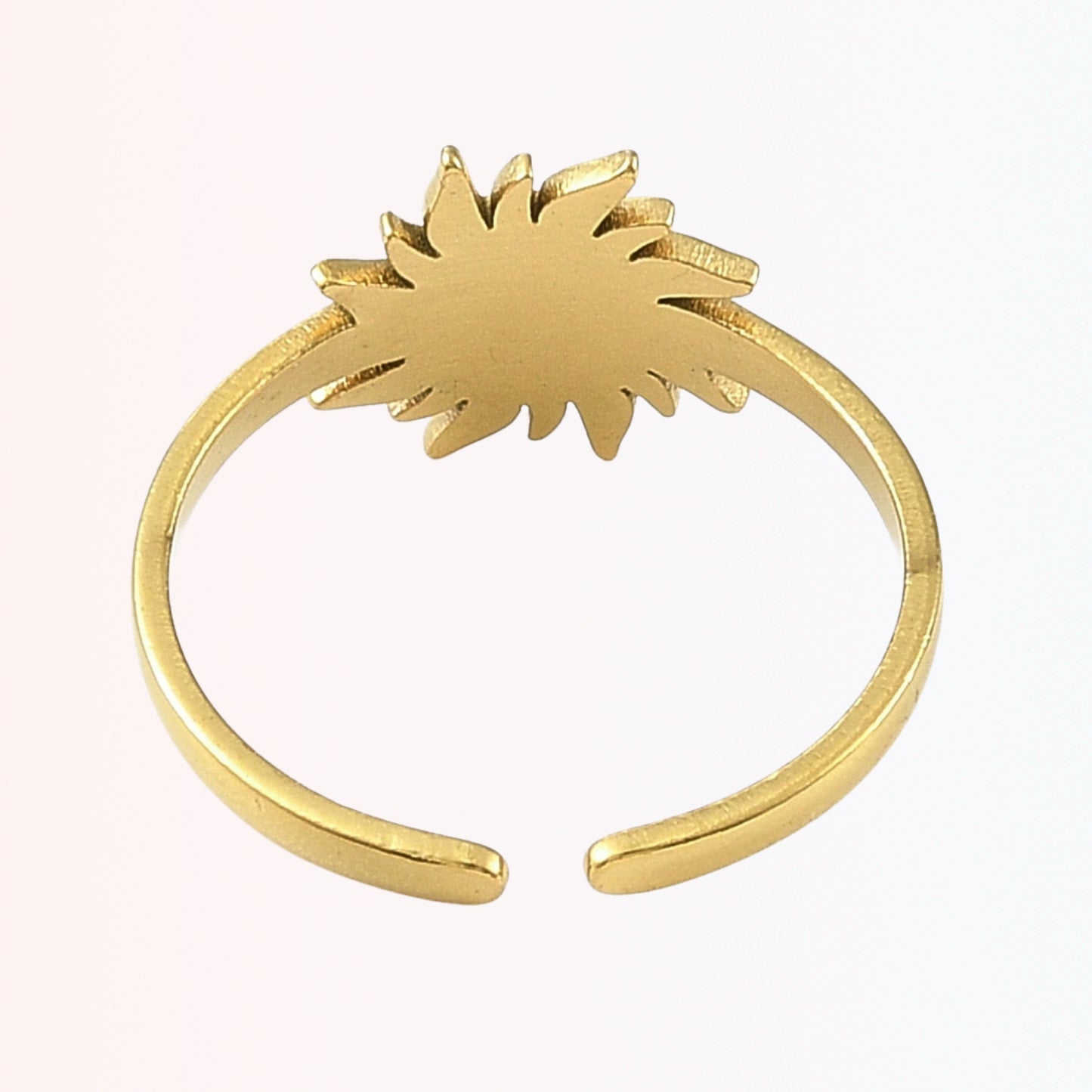 Set Leo: Collar y Sortija Cuff Ajustable con Sol Negro en 18K