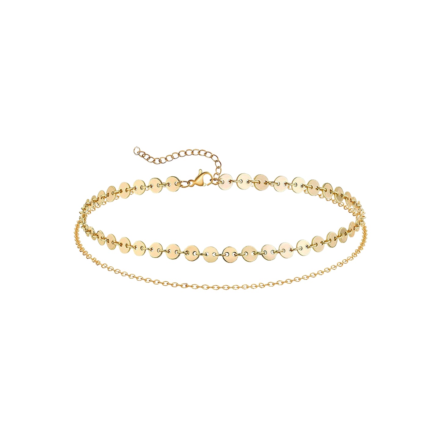 Tobillera Doble de Stainless Steel con Lentejuelas, Dorada