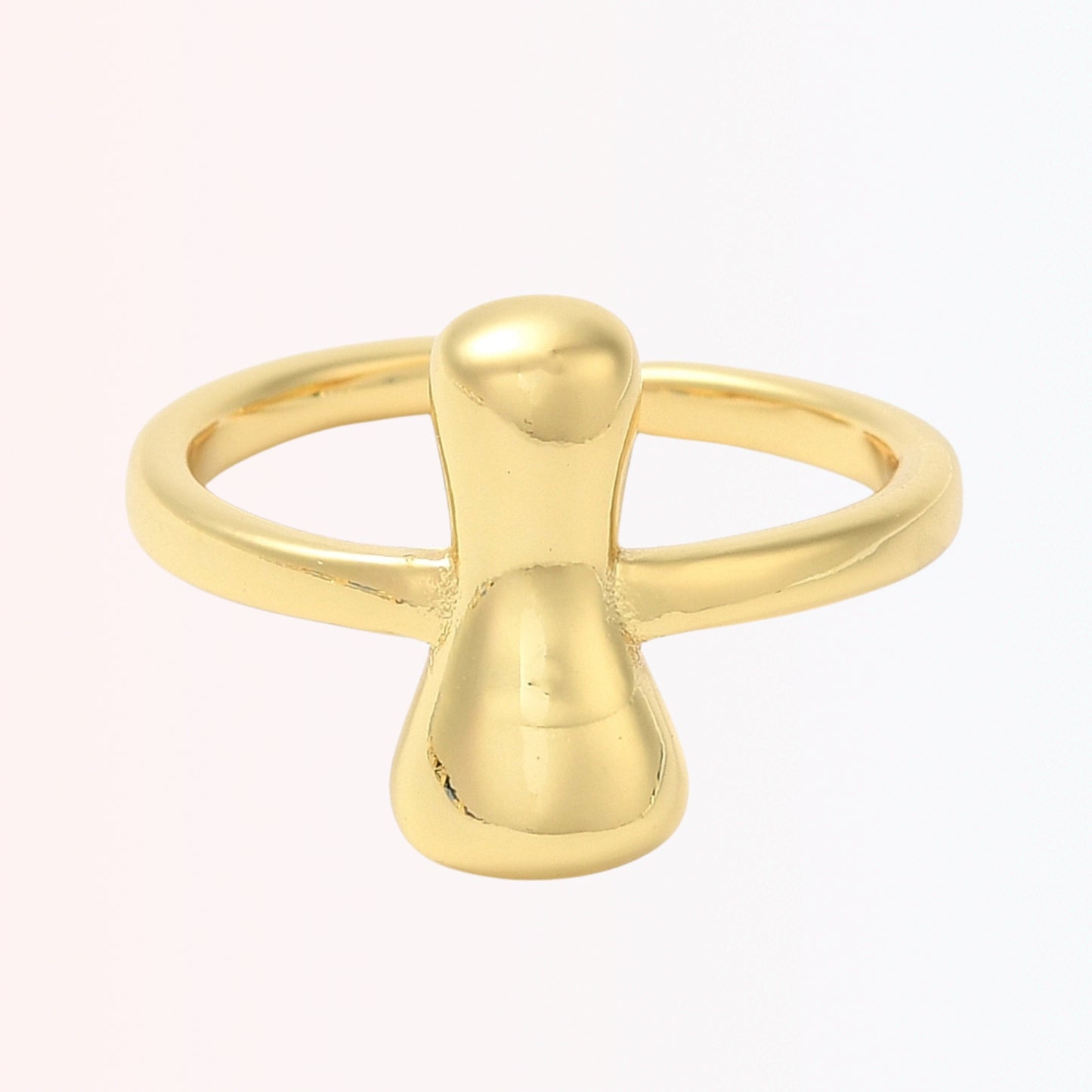 Sortija Ajustable con Iniciales A-Z en Brass Dorado 18K