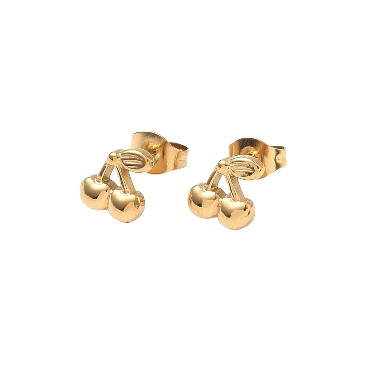 Pantallas Stud de Stainless Steel 304 con Diseño de Cereza, Doradas