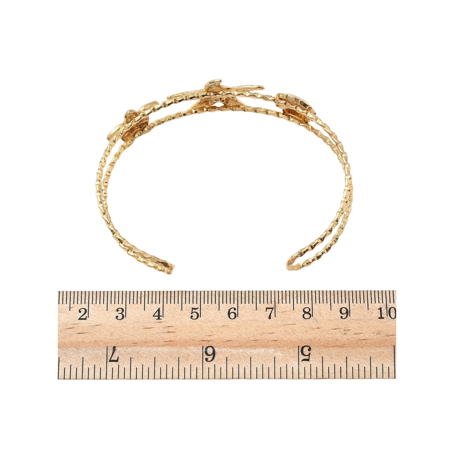 Pulsera Cuff de Stainless Steel con Estrella de Mar, Tortuga y Concha, Dorada