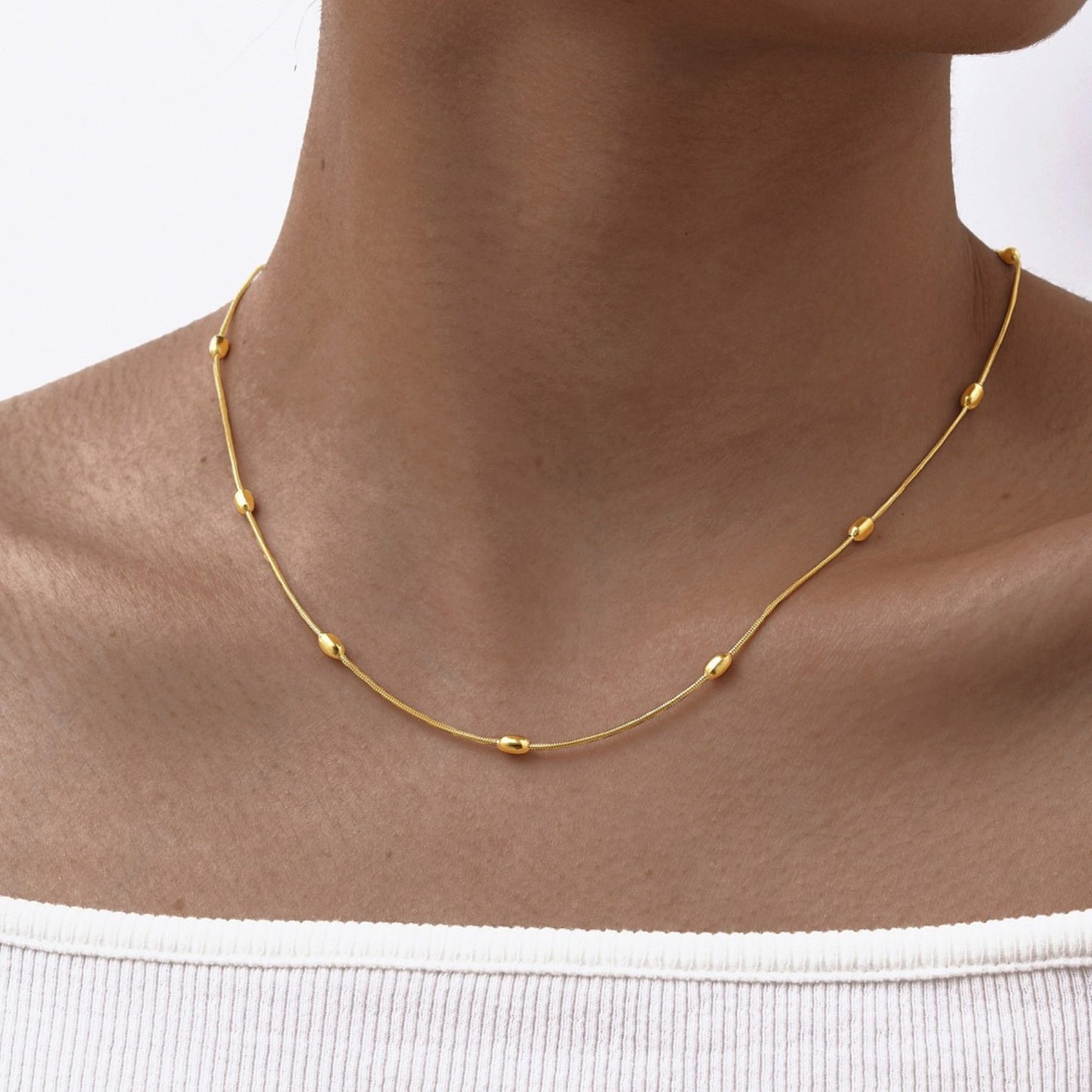 Collar de Stainless Steel con Cadena Snake, Dorado