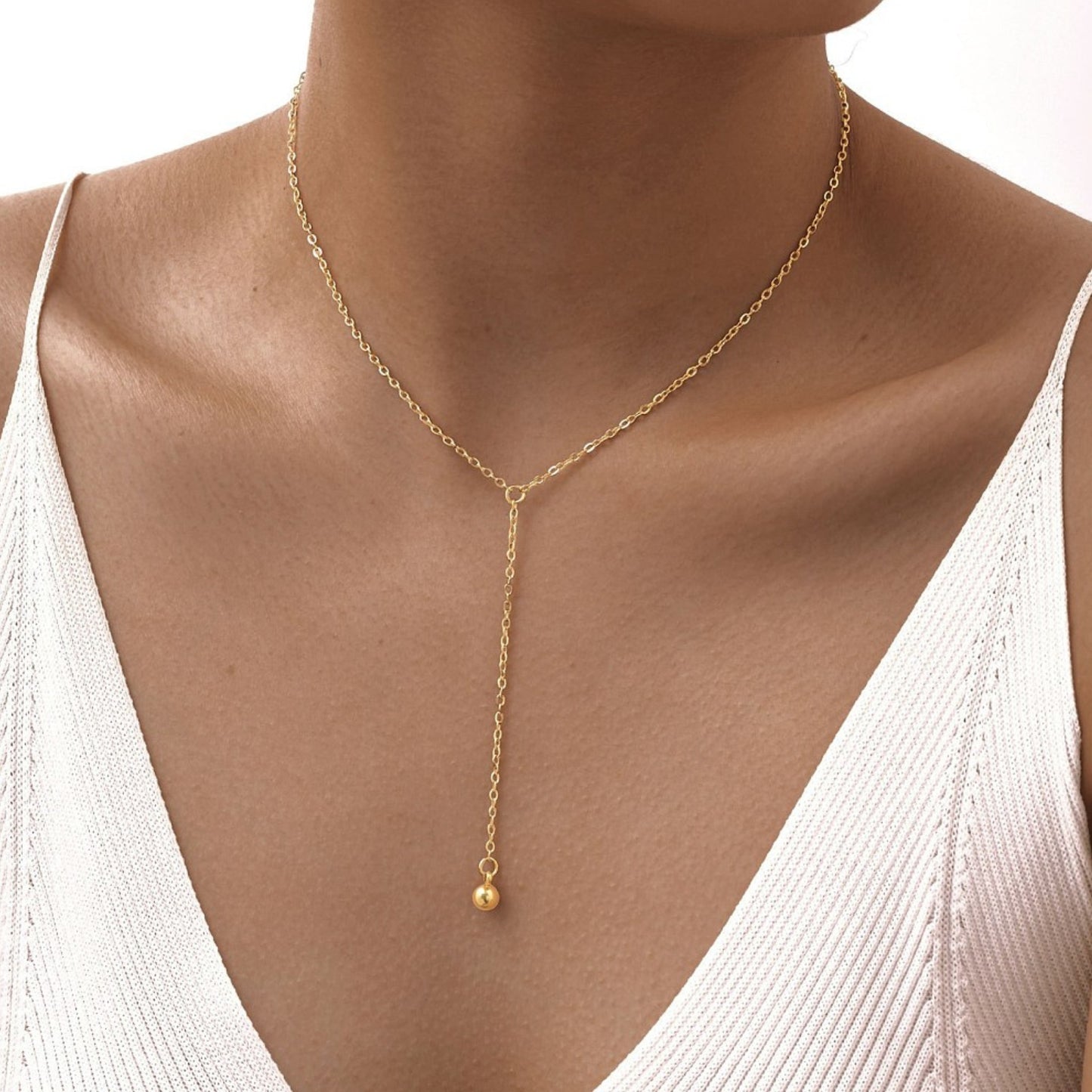 Collar Tipo Y de Stainless Steel, Dorado