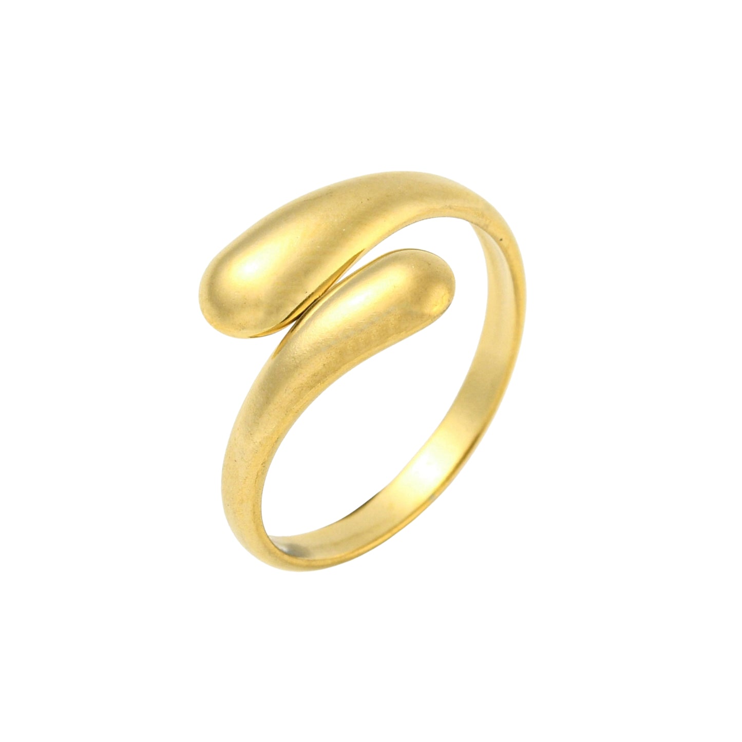 Sortija Cuff de Stainless Steel con Diseño Teardrop, Dorada
