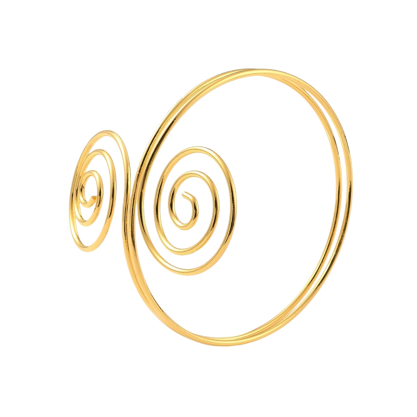Brazalete Cuff Dorado con Espiral de Alambre para el Brazo