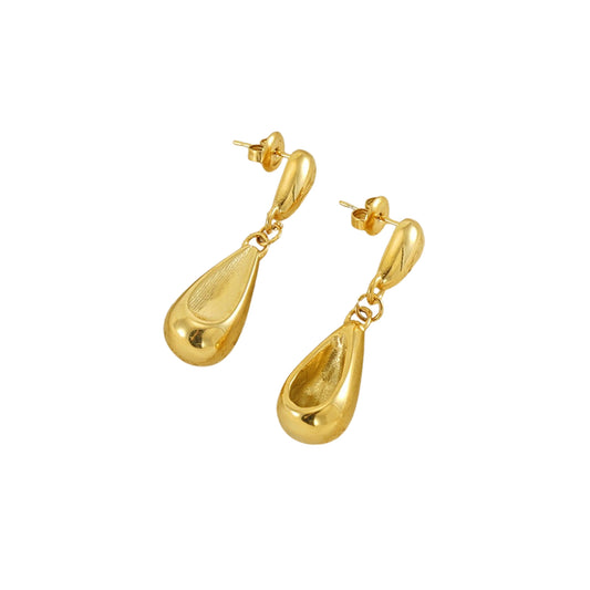 Pantallas Dangle de Stainless Steel con Diseño de Gota, Doradas