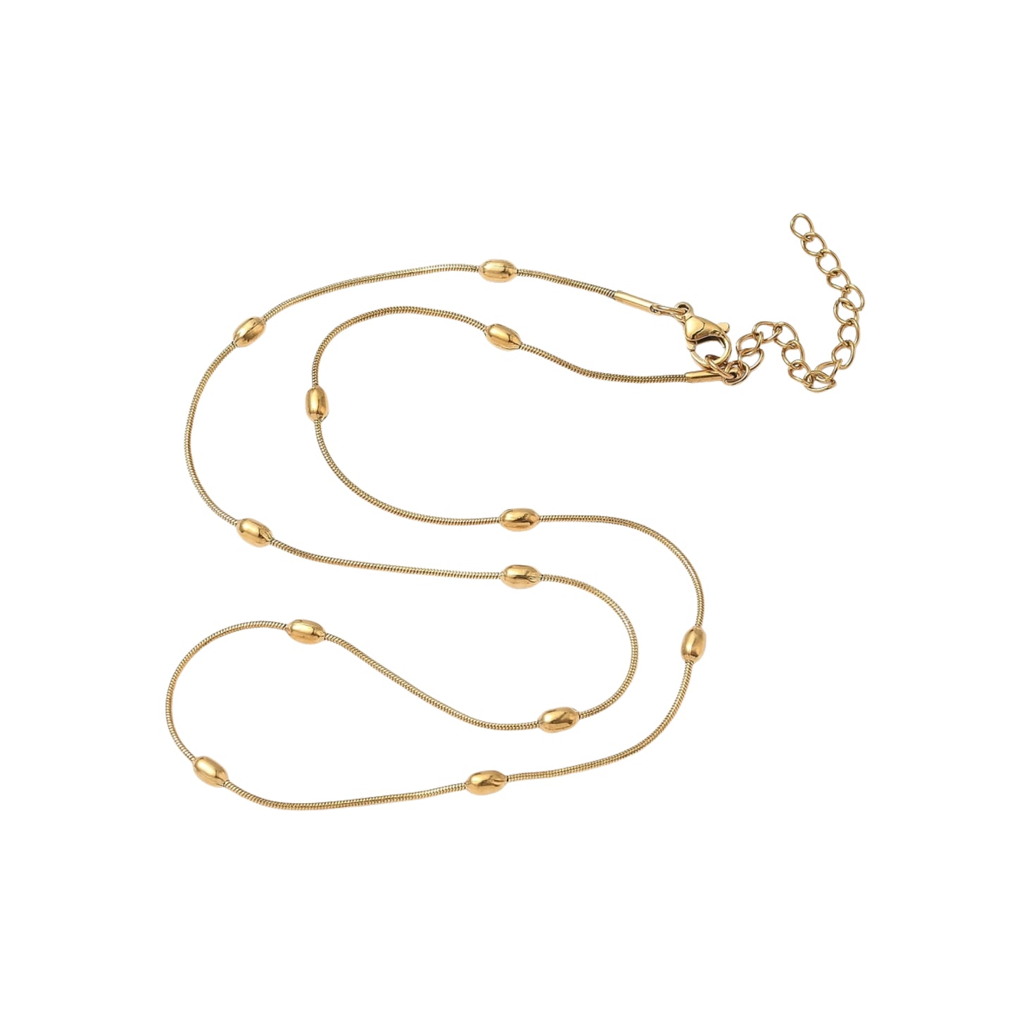 Collar de Stainless Steel con Cadena Snake, Dorado