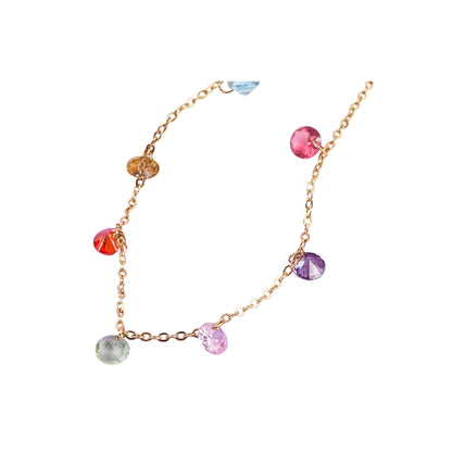 Pulsera de Stainless Steel con Charms Redondos y Zirconia Cúbica, Colorida