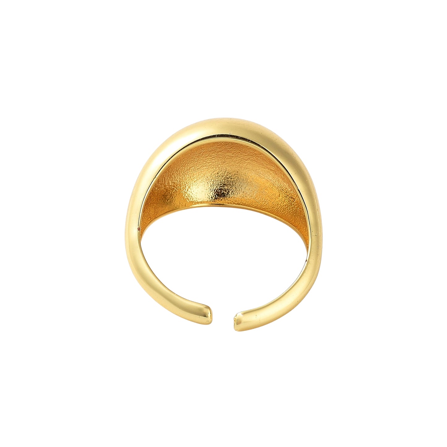 Sortija Cuff Abierta de Brass Lisa, Bañada en Oro 18K