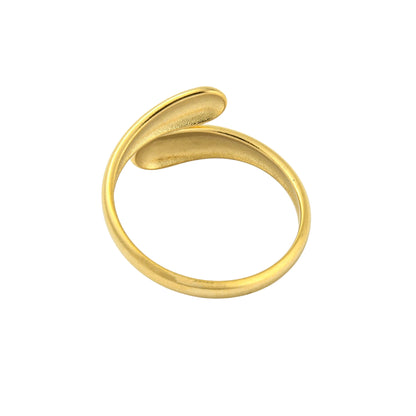 Sortija Cuff de Stainless Steel con Diseño Teardrop, Dorada