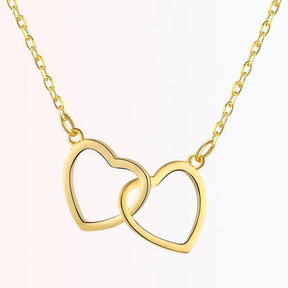 Collar de Stainless Steel con Charm de Corazón y Baño en Oro 18K