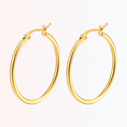 Pantallas Hoops de Stainless Steel Bañadas en Oro 18K