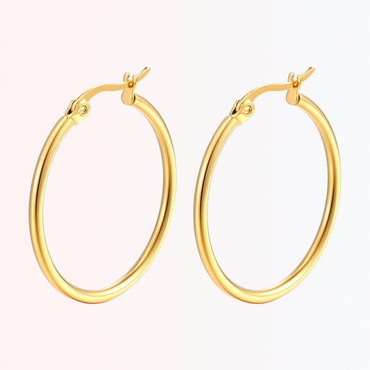 Pantallas Hoops de Stainless Steel Bañadas en Oro 18K