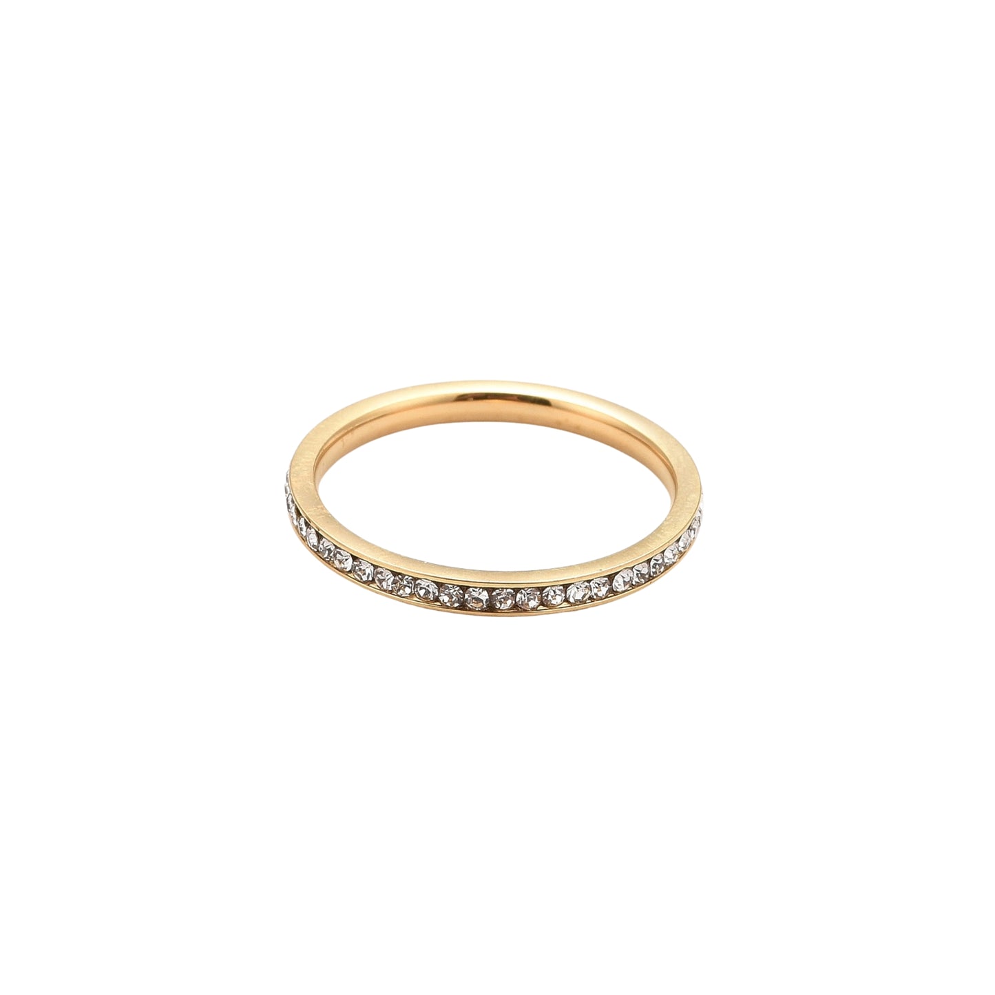 Sortija de Stainless Steel 304 con Rhinestones, Dorada