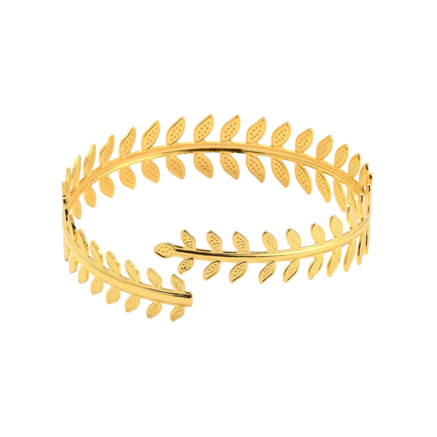 Brazelete Cuff Dorada con Diseño de Hoja para el Brazo