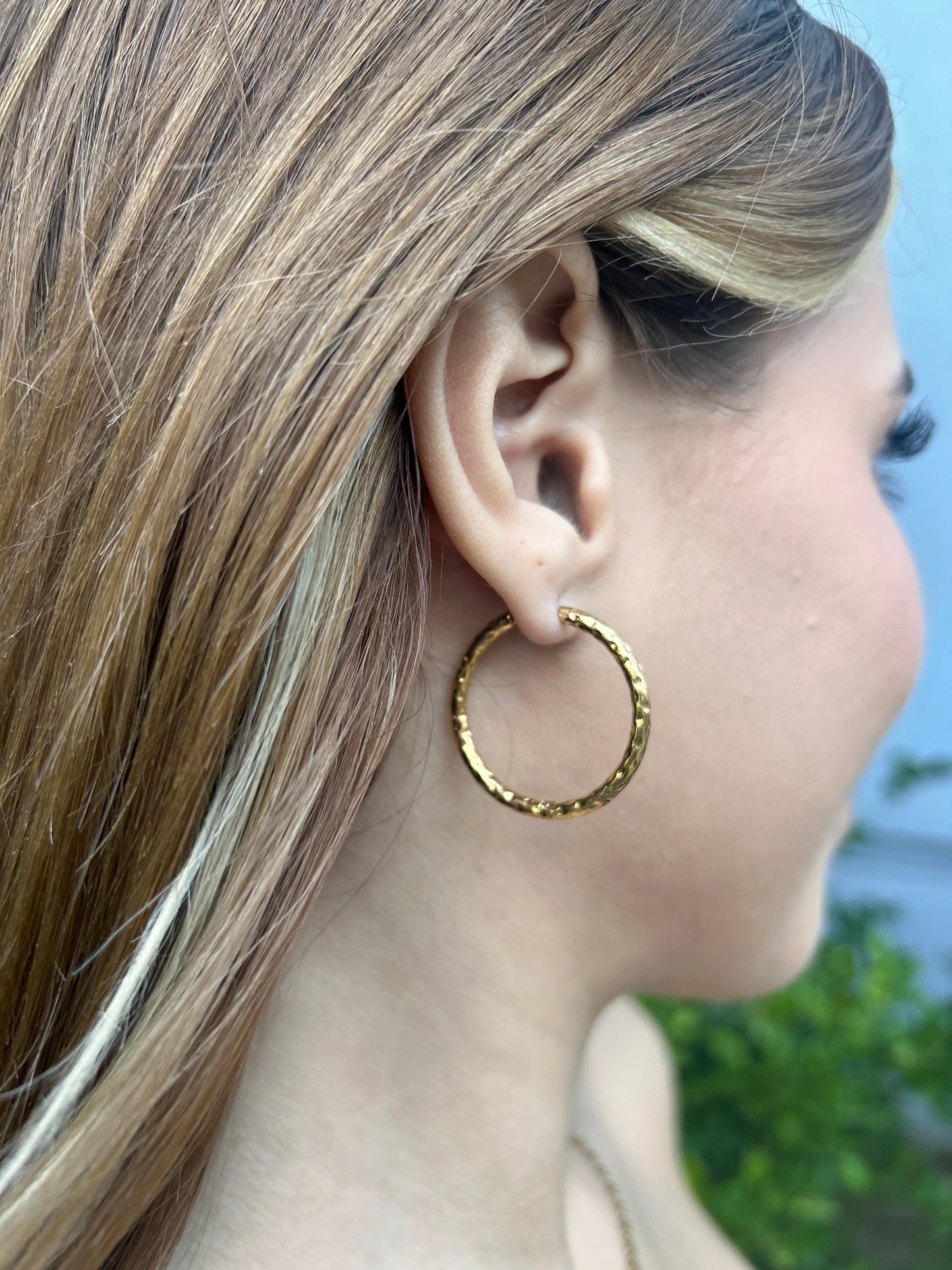 Pantallas Hoops de Stainless Steel Bañadas en Oro 18K