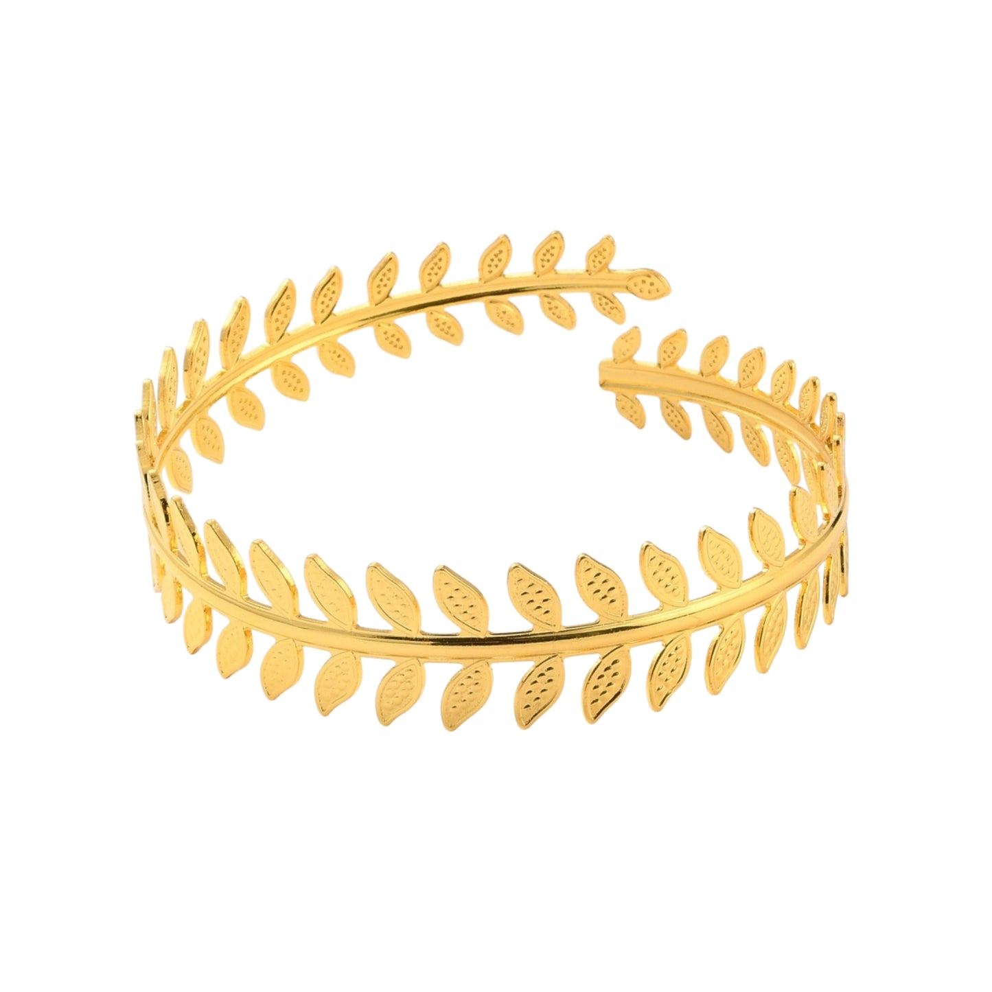 Brazelete Cuff Dorada con Diseño de Hoja para el Brazo