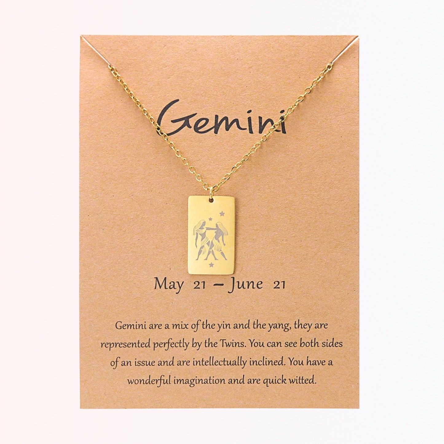 Collar con Charm de Signos Zodiacales en Stainless Steel Dorado