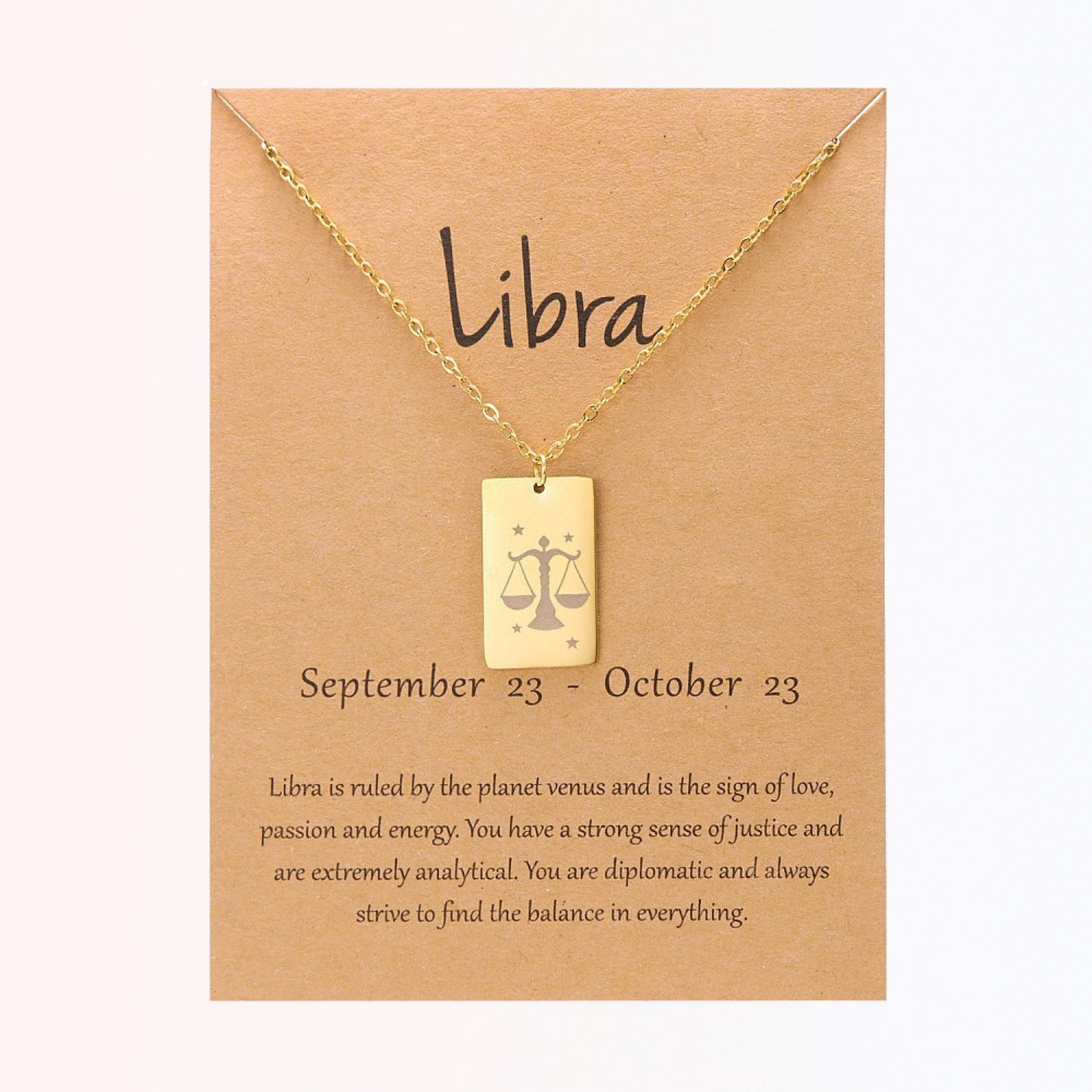 Collar con Charm de Signos Zodiacales en Stainless Steel Dorado