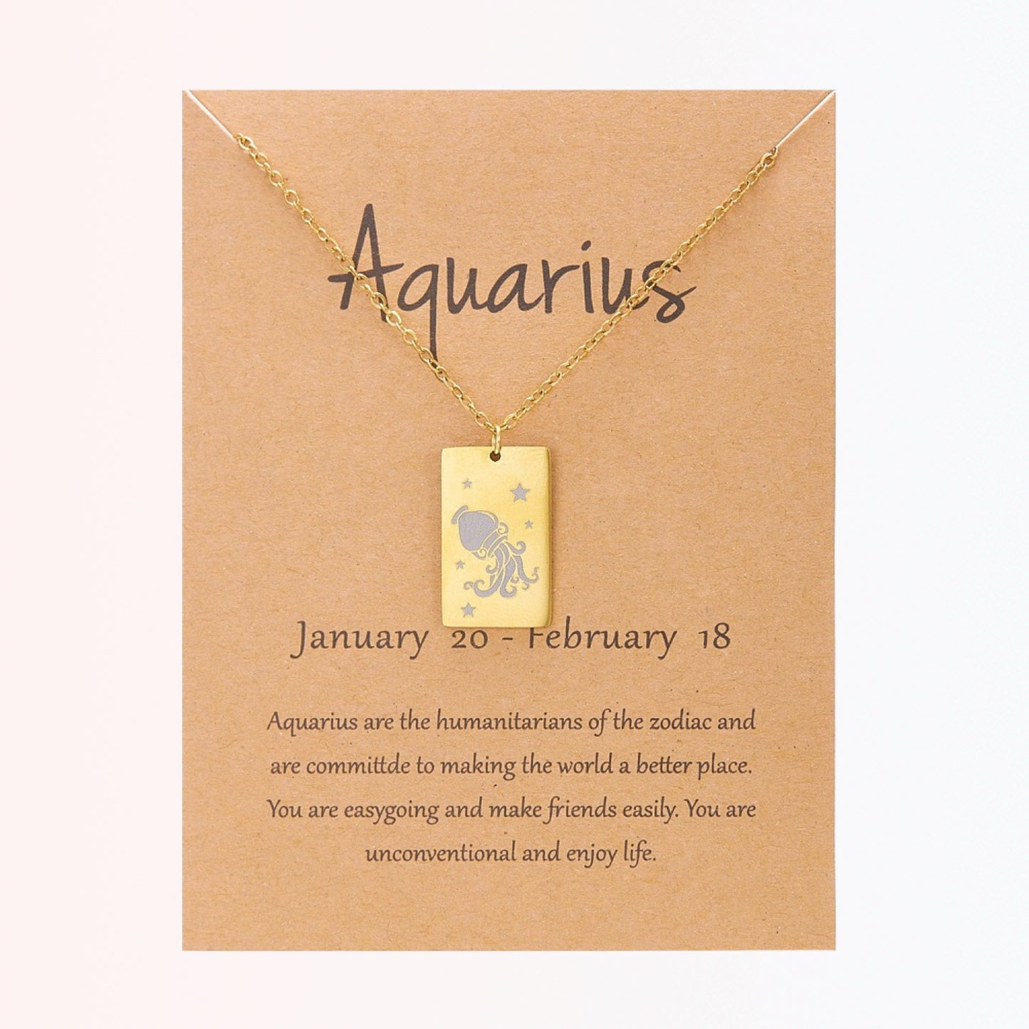 Collar con Charm de Signos Zodiacales en Stainless Steel Dorado