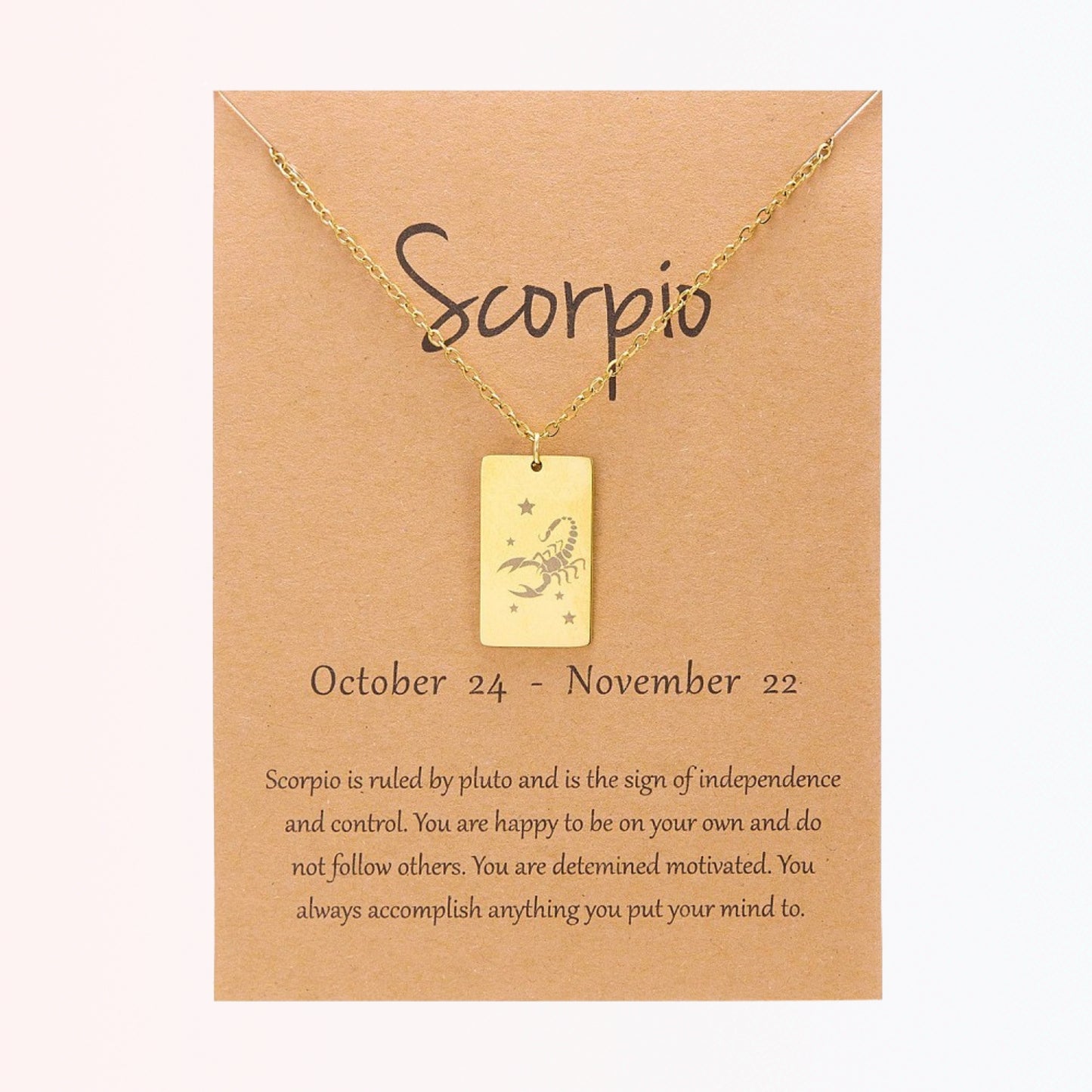 Collar con Charm de Signos Zodiacales en Stainless Steel Dorado