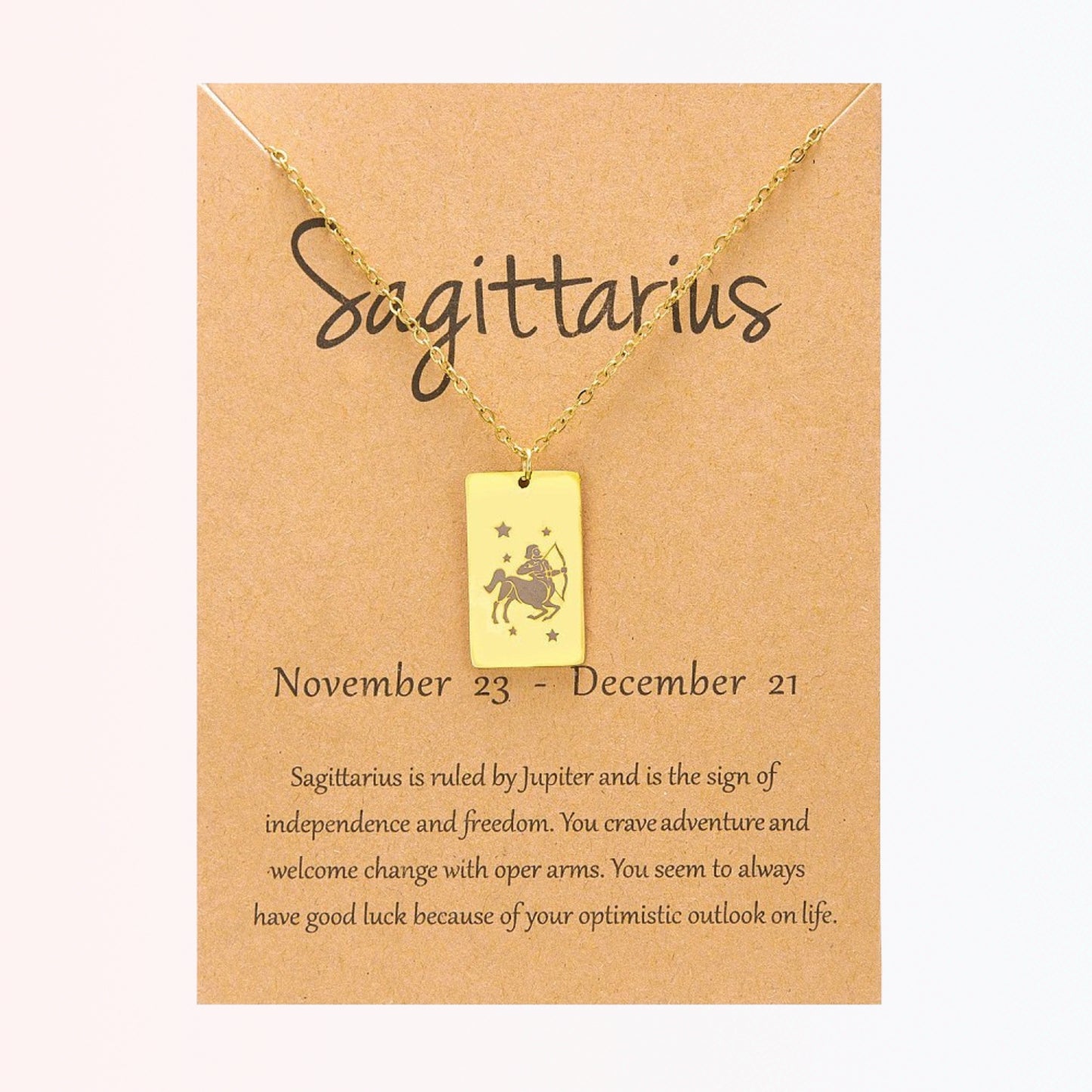 Collar con Charm de Signos Zodiacales en Stainless Steel Dorado