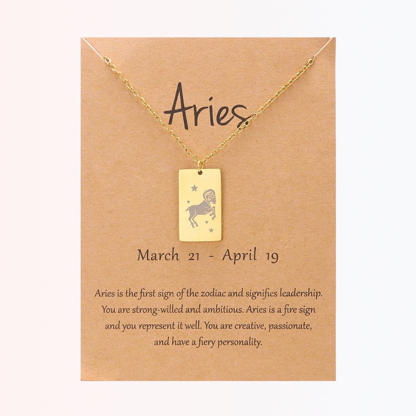 Collar con Charm de Signos Zodiacales en Stainless Steel Dorado
