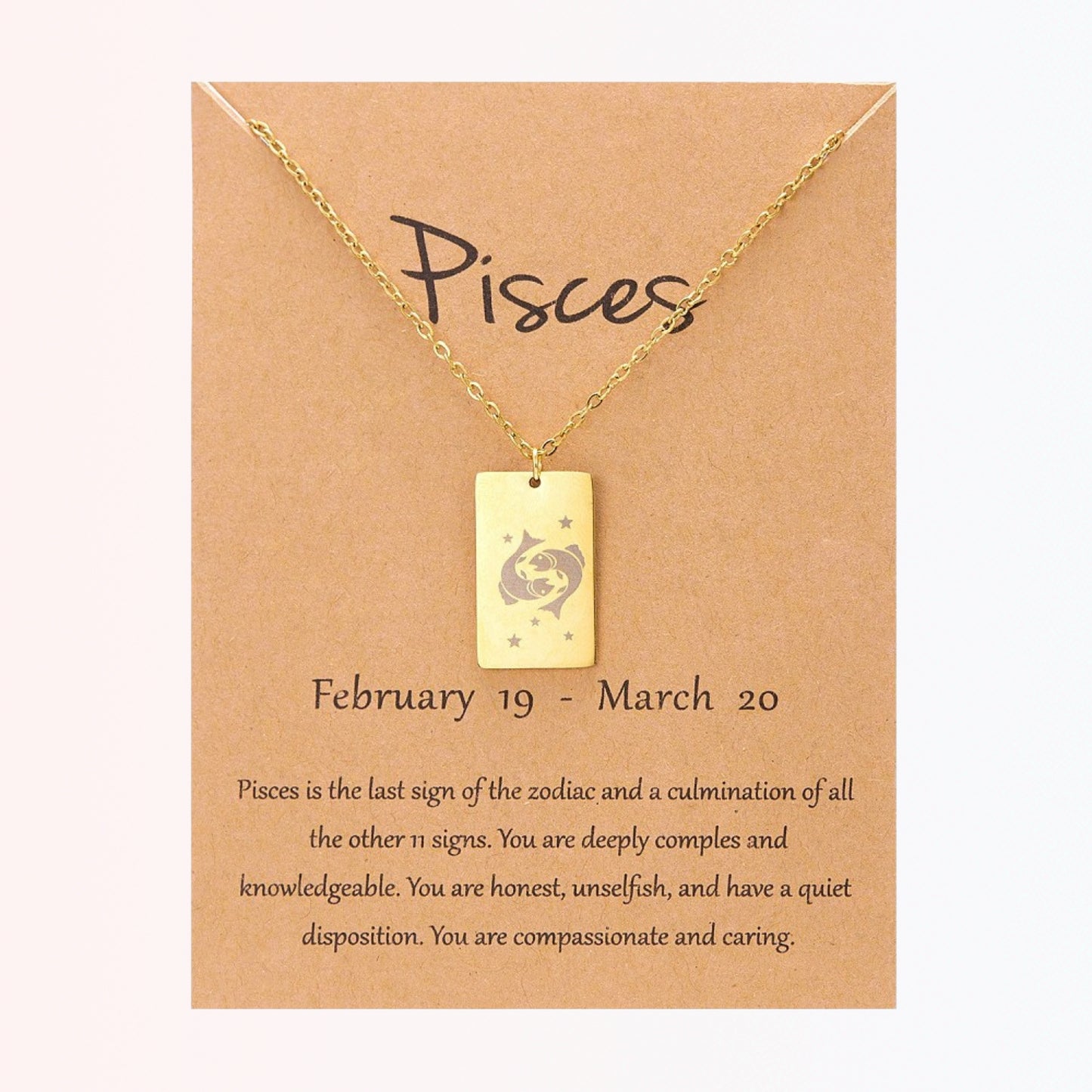 Collar con Charm de Signos Zodiacales en Stainless Steel Dorado
