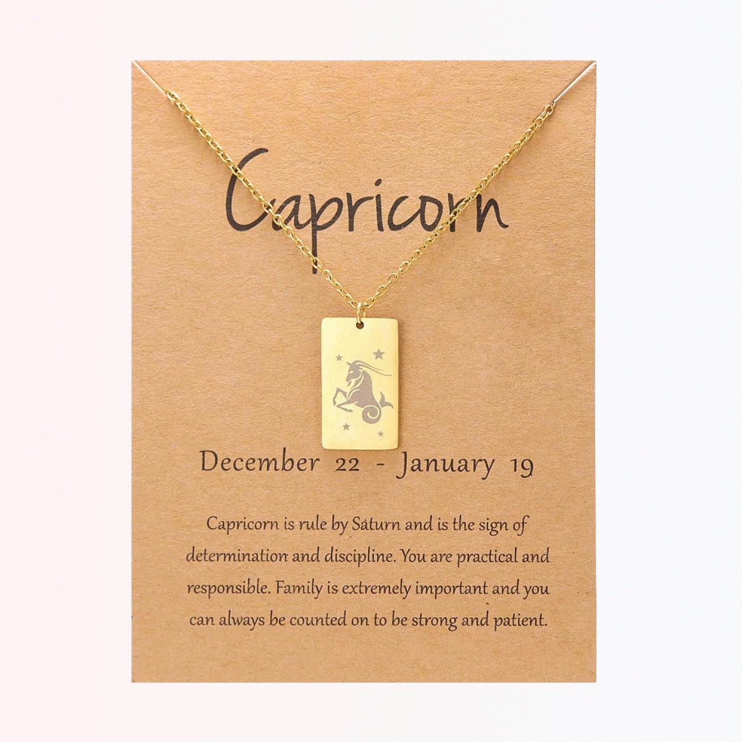 Collar con Charm de Signos Zodiacales en Stainless Steel Dorado