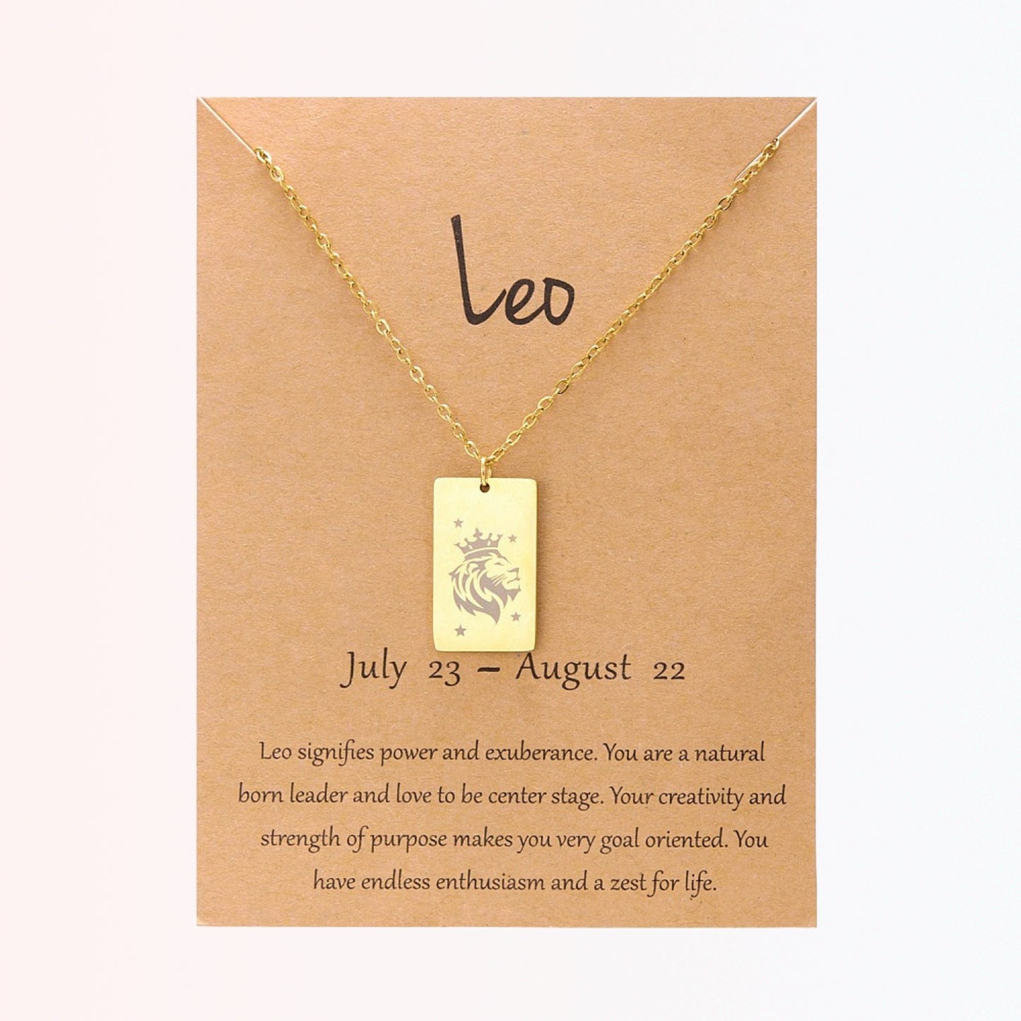 Collar con Charm de Signos Zodiacales en Stainless Steel Dorado