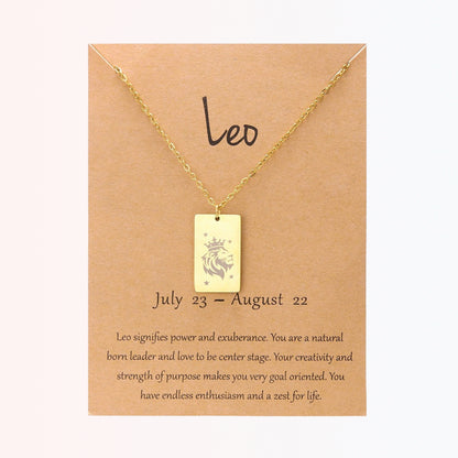 Collar con Charm de Signos Zodiacales en Stainless Steel Dorado