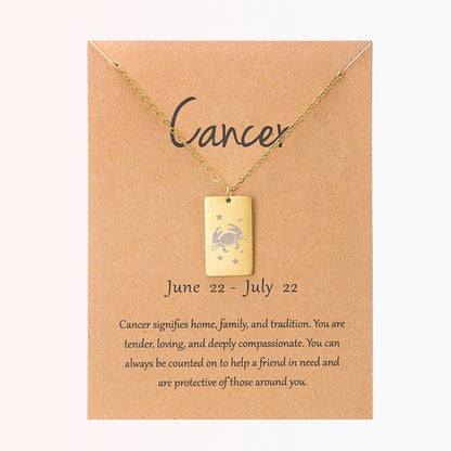 Collar con Charm de Signos Zodiacales en Stainless Steel Dorado