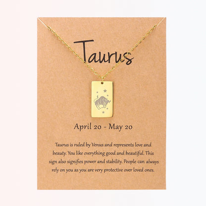 Collar con Charm de Signos Zodiacales en Stainless Steel Dorado