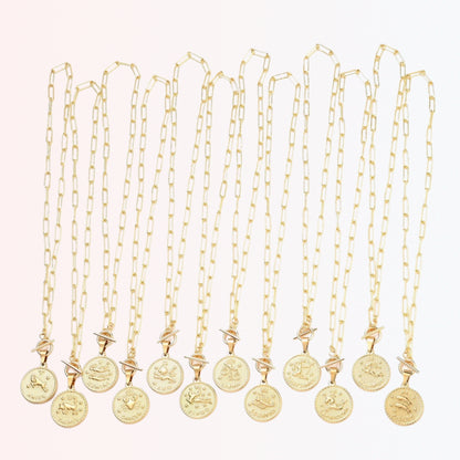 Collares con Colgante de Constelaciones en Brass y Stainless Steel Dorado 18K