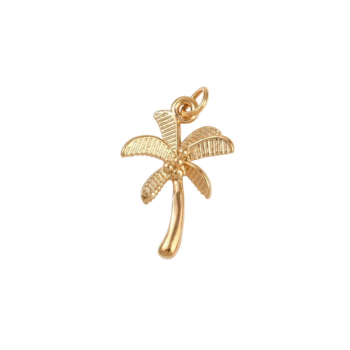 Collar Dorado con Charm de Palma de Coco en Stainless Steel