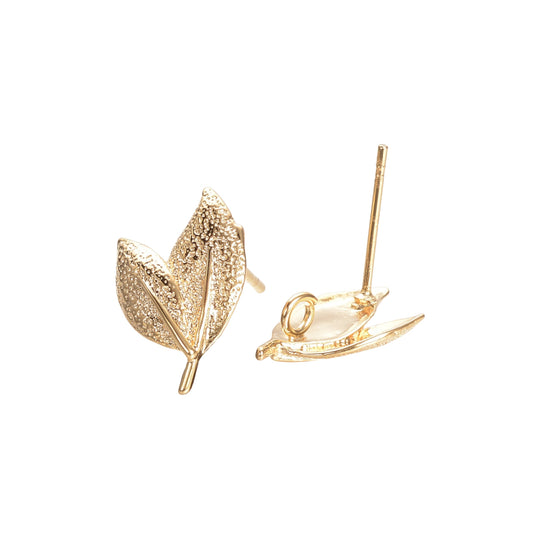 Pantallas de Brass en Forma de Hoja, Bañada en Oro 18K