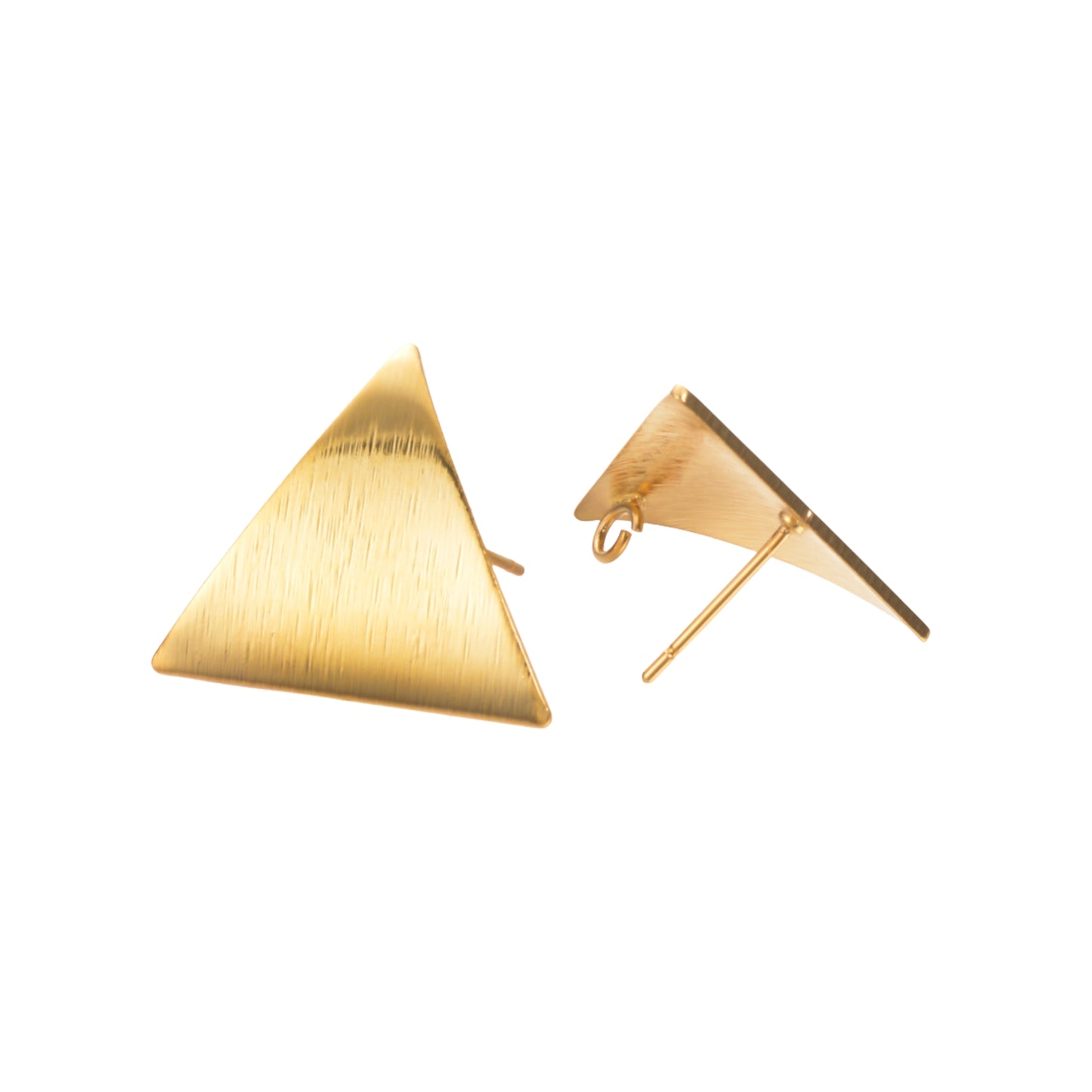 Pantallas Tipo Stud en Forma de Triangulo, Bañada en Oro 18K