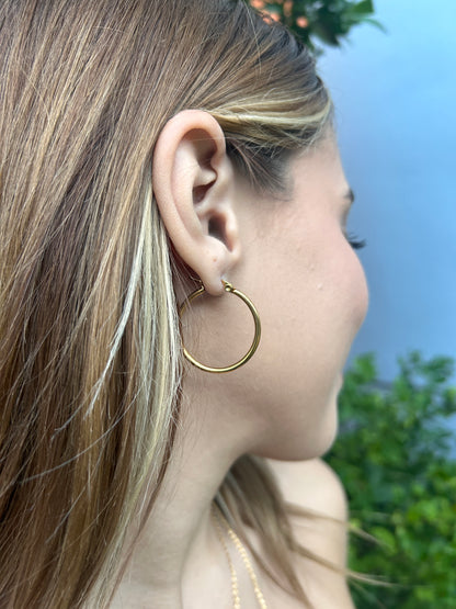 Pantallas Hoops de Stainless Steel Bañadas en Oro 18K