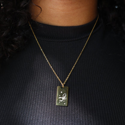 Collar con Charm de Signos Zodiacales en Stainless Steel Dorado